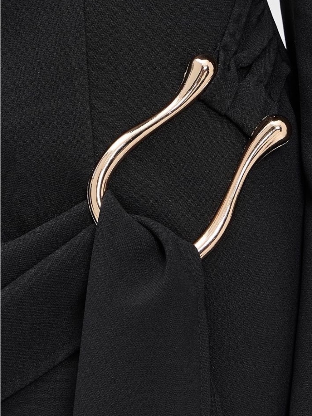 NWT Lioness Black Long-Sleeve Martini Mini Dress with Gold Ring Detail - Picture 3 of 6